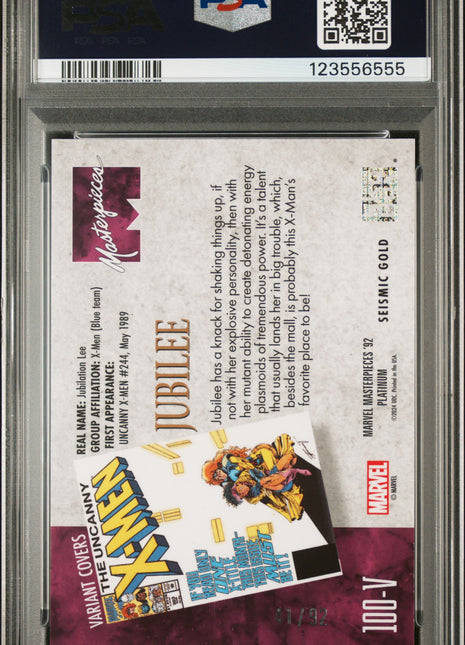 2024 Upper Deck Marvel Masterpieces '92 Platinum Jubilee #100V PSA 9