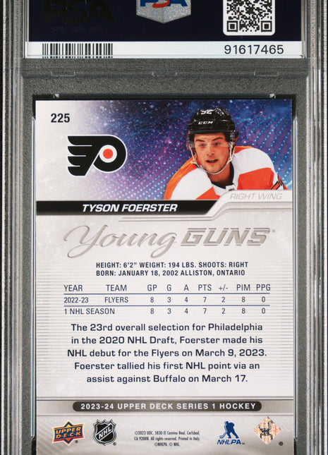 2023 Upper Deck Tyson Foerster #225 PSA 10