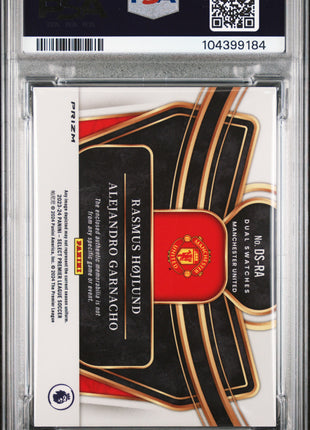 2023-24 Panini Select Premier League Dual Swatches Garnacho Hojlund #DSRA PSA 9