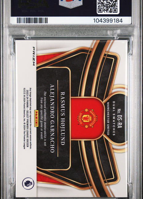 2023-24 Panini Select Premier League Dual Swatches Garnacho Hojlund #DSRA PSA 9