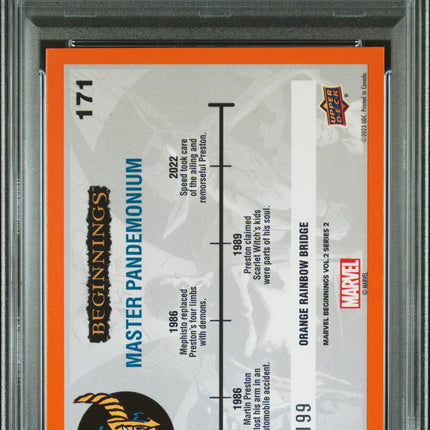 2024 UD Marvel Beginnings Vol.2 Master Pandemonium #171 PSA 9 Orange Bridge /199