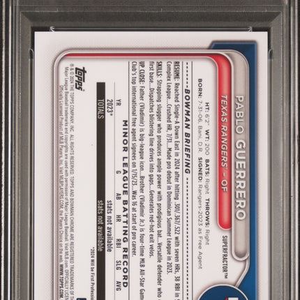 2024 Bowman Draft Pablo Guerrero #BDC178 Chrome Superfractor 1/1 PSA 10