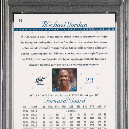 2001 SP Authentic Michael Jordan #90 PSA 10