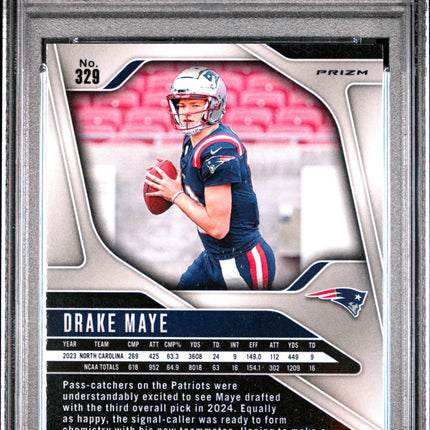 2024 Panini Prizm Drake Maye #329 Red White Blue PSA 10