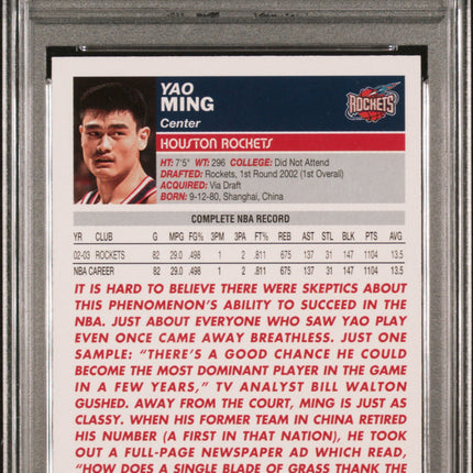 2003 Topps Yao Ming #11 Gold PSA 9 /99