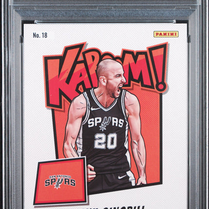 2022 Panini Crown Royale Kaboom Manu Ginobili #18 PSA 8