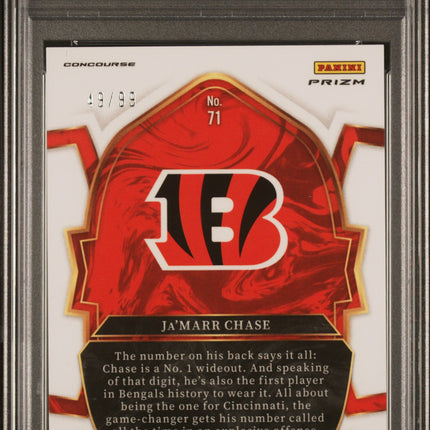 2022 Panini Select Ja'marr Chase #71 Red Prizm PSA 10 /99