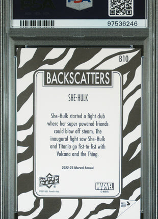 2022-2023 Upper Deck Marvel Annual Backscatters She-Hulk #B10 PSA 9