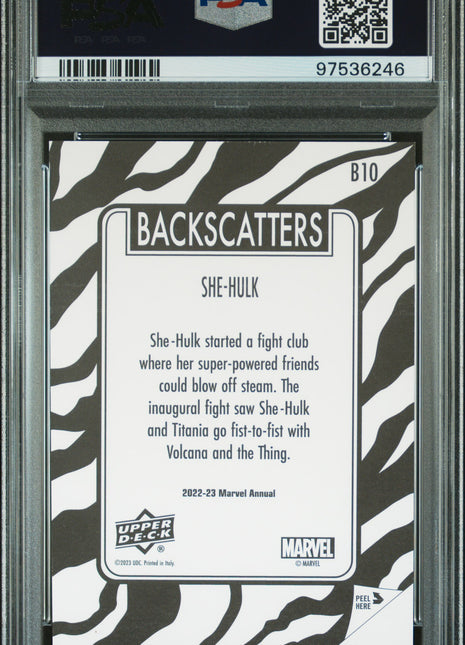 2022-2023 Upper Deck Marvel Annual Backscatters She-Hulk #B10 PSA 9