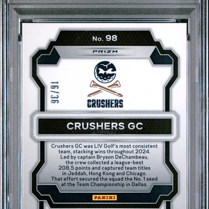 2024 Panini Prizm LIV Golf Crushers GC #98 White Mojo PSA 10