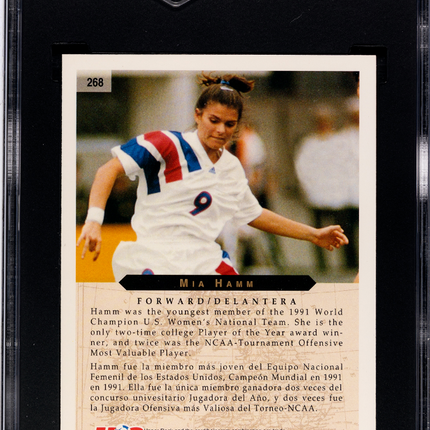 1994 Upper Deck World Cup Mia Hamm #268 English Spanish SGC 9