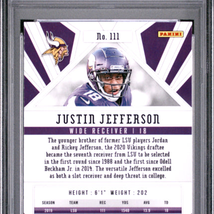 2020 Panini Phoenix Justin Jefferson #111 Fire Burst PSA 10