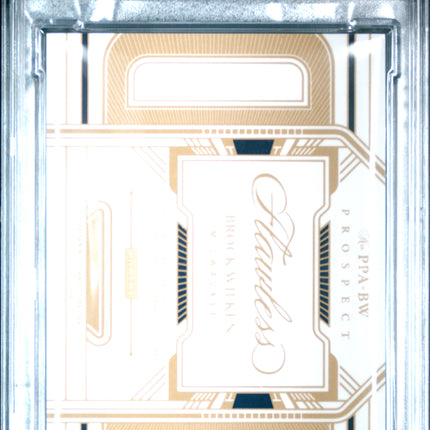 2024 Panini Flawless Patch Auto Brock Wilken #PPABW Gold PSA 10 /10