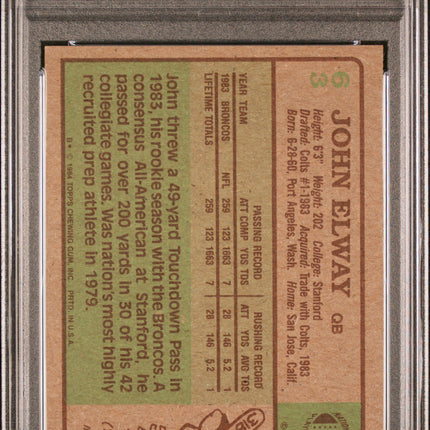 1984 Topps John Elway #63 PSA 7