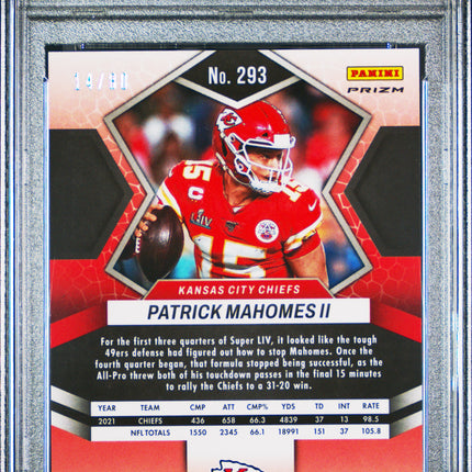 2022 Panini Mosaic Patrick Mahomes II #293 Fusion Red Yellow Choice PSA 9 /80