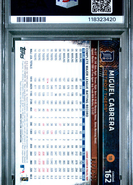 2015 Topps Chrome Miguel Cabrera #162 Purple Refractor PSA 10