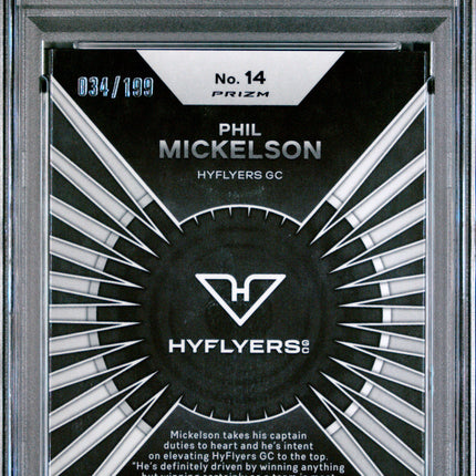 2024 Panini Prizm LIV Golf Dominance Phil Mickelson #14 Teal PSA 10