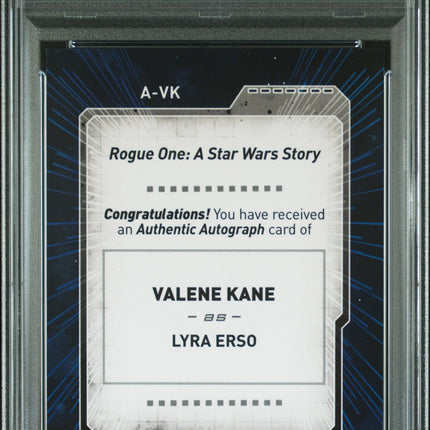 2022 Topps Star Wars Signature Series Valene Kane as Lyra Erso Auto #VK PSA 9