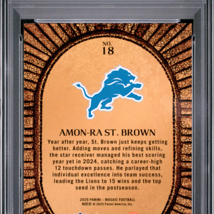 2025 Panini Mosaic Micro Mosaic Amon-Ra ST. Brown #18 PSA 9