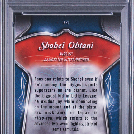 2022 Topps Chrome Pinstriped/Club Plaques Shohei Ohtani #P1 PSA 9