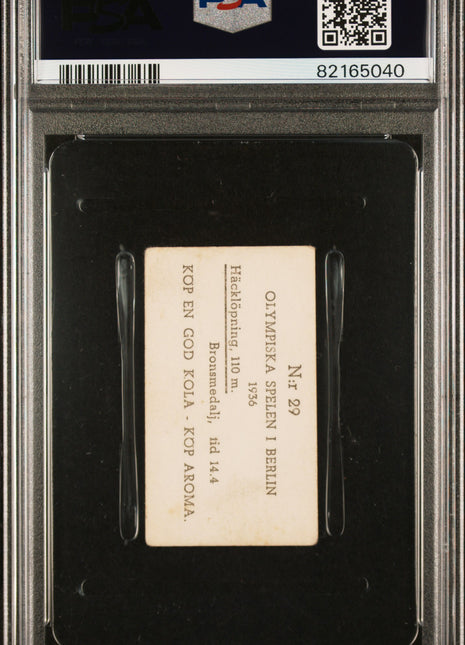 1936 Aroma Olympiska Spelen I Berlin Fritz Pollard #29 PSA 3