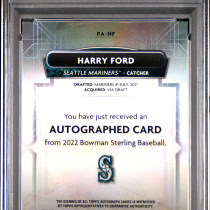 2022 Bowman Sterling Harry Ford #PAHF Orange Refractor 38/75 PSA 10 Auto