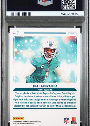 2023 Panini Donruss Optic Mythical Tua Tagovailoa #7 PSA 10