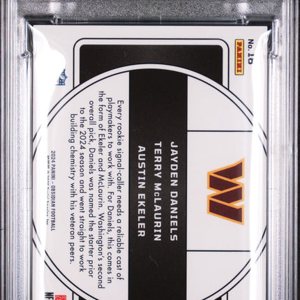 2024 Panini Obsidian Nucleus Ekeler Jayden Daniels Mclaurin #18 Blue PSA 9 /25