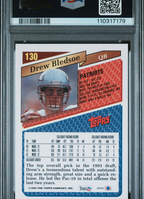 1993 Topps Drew Bledsoe #130 PSA 9