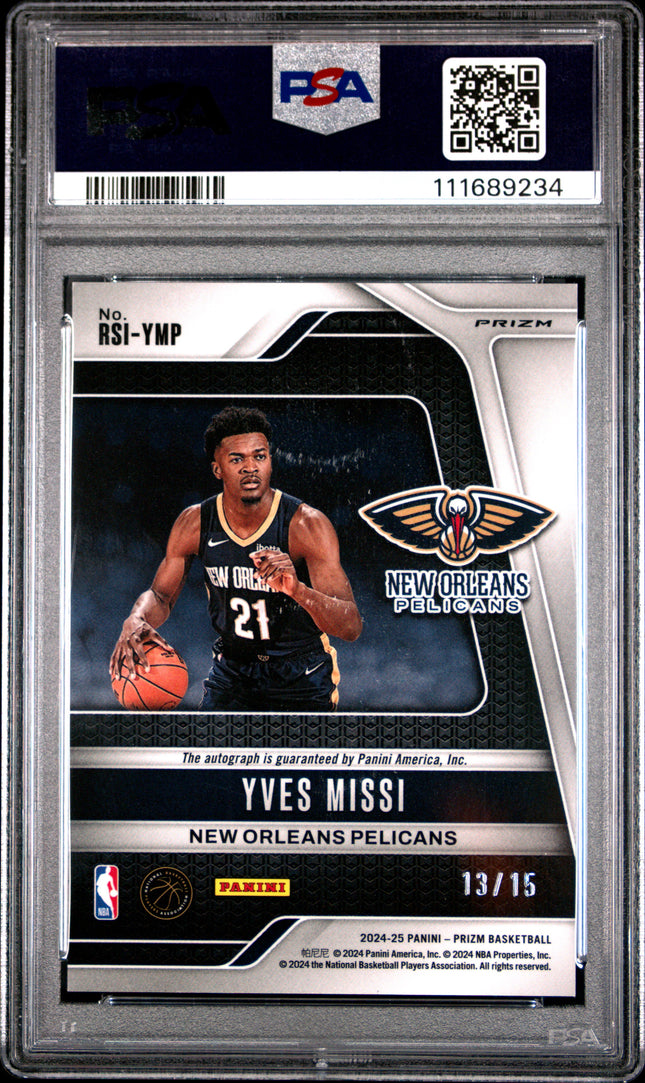 2024 Panini Prizm Rookie Signatures Yves Missi #RSIYMP RK Snakeskin PSA 9
