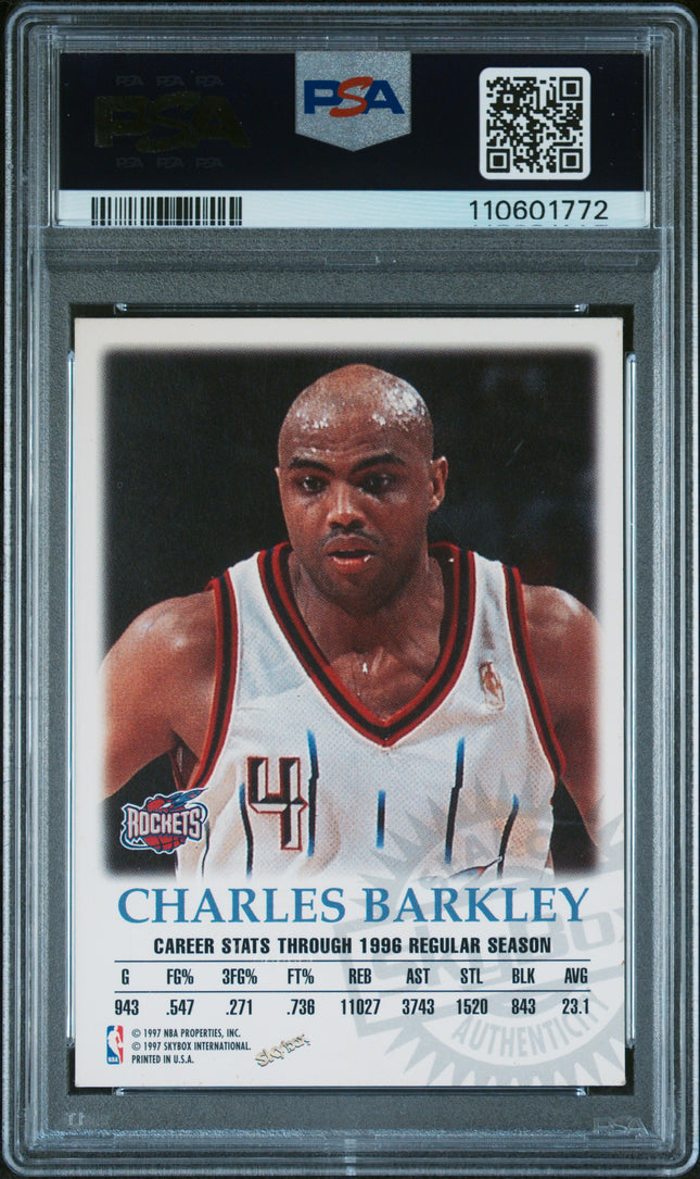 1997 Skybox Premium Autographics Charles Barkley PSA 2 Auto 10