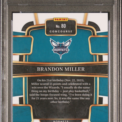 2023 Panini Select Brandon Miller #80 Blue Cracked Ice PSA 10
