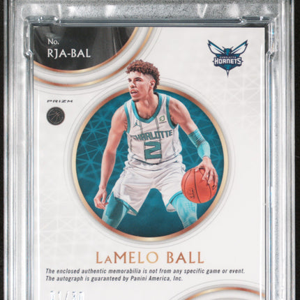 2020 Panini Select Rookie Jersey Auto Lamelo Ball #BAL Neon Orange /20 PSA 7