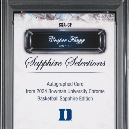 2024 Bowman University Chrome Sapphire Selections Cooper Flagg #SSACF PSA 7 Auto