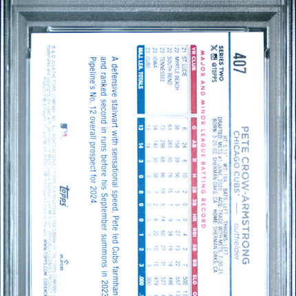 2024 Topps 582 Montgomery Set Pete Crow-Armstrong #407 PSA 9