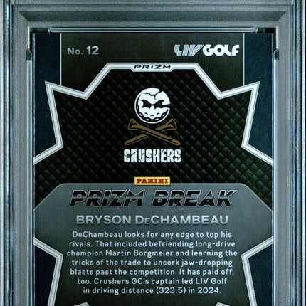 2024 Panini Prizm LIV Prizm Break Bryson Dechambeau #12 White Mojo PSA 10 /36