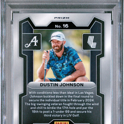2024 Panini Prizm LIV Golf Dustin Johnson #16 Blue PSA 8