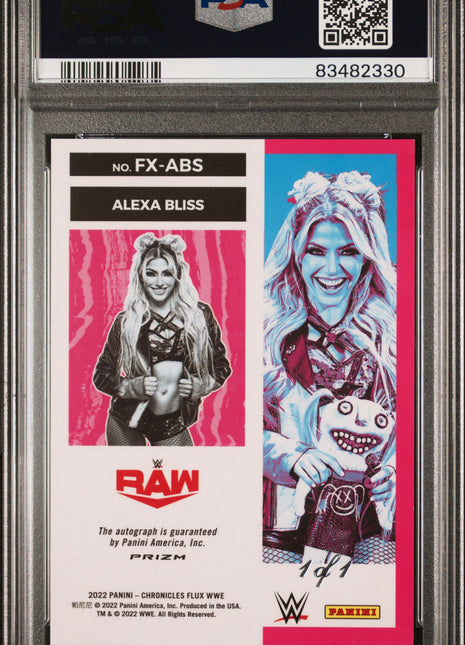 2022 Panini Chronicles WWE Flux Alexa Bliss #FXABS Black 1/1 PSA 9 Auto 10