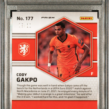 2021-2022 Panini Mosaic FIFA Road To World Cup Cody Gakpo #177 Gold PSA 9 /10
