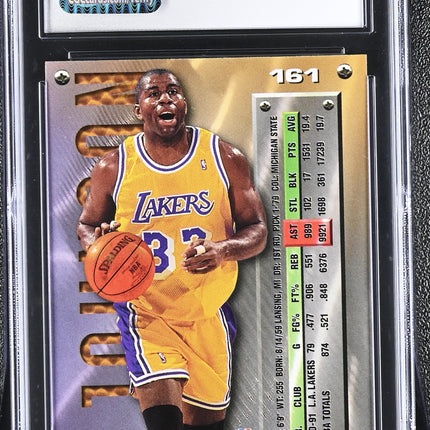 1995-96 Fleer Metal Magic Johnson #161 CGC Authentic JSA Auto 10