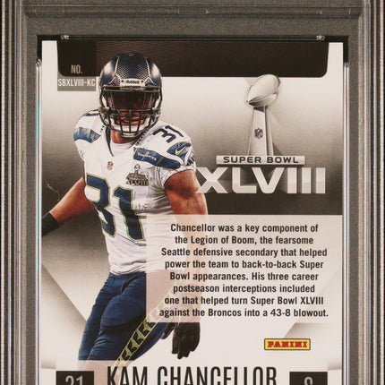 2022 Panini Select Super Bowl Signatures Kam Chancellor #SBXLVIIIKC PSA 10 Auto