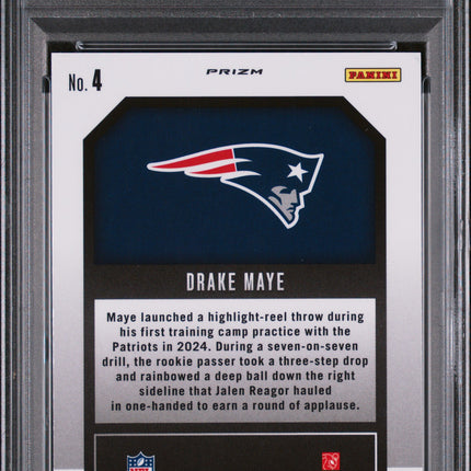 2024 Panini Prizm Emergent Drake Maye #4 Green Wave PSA 9