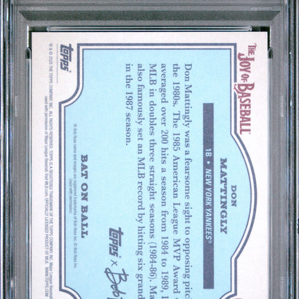 2025 Topps Bob Ross The Joy Of Baseball Don Mattingly Paint Splatter /99 PSA 10