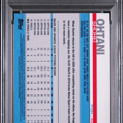 2019 Topps Shohei Ohtani #600 PSA 9