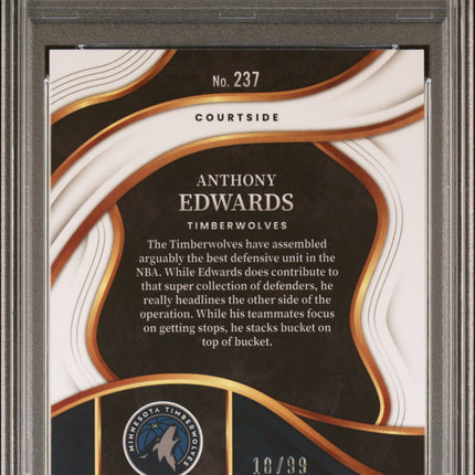 2023 Panini Select Anthony Edwards #237 Purple Cracked Ice /99 PSA 9