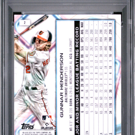 2023 Topps Cosmic Chrome Gunnar Henderson #2 Green Space Dust PSA 10 /75