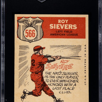 1959 Topps Roy Sievers #566 All Star SGC 5