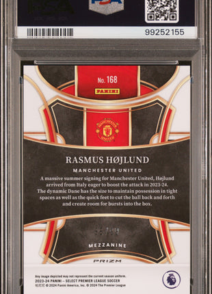 2023-24 Panini Select Premier League Rasmus Hojlund #168 Pink PSA 10