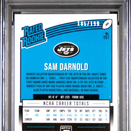 2018 Panini Donruss Optic Sam Darnold #151 Orange PSA 9 /199
