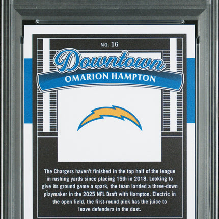 2025 Panini Donruss Downtown Omarion Hampton #16 PSA 10